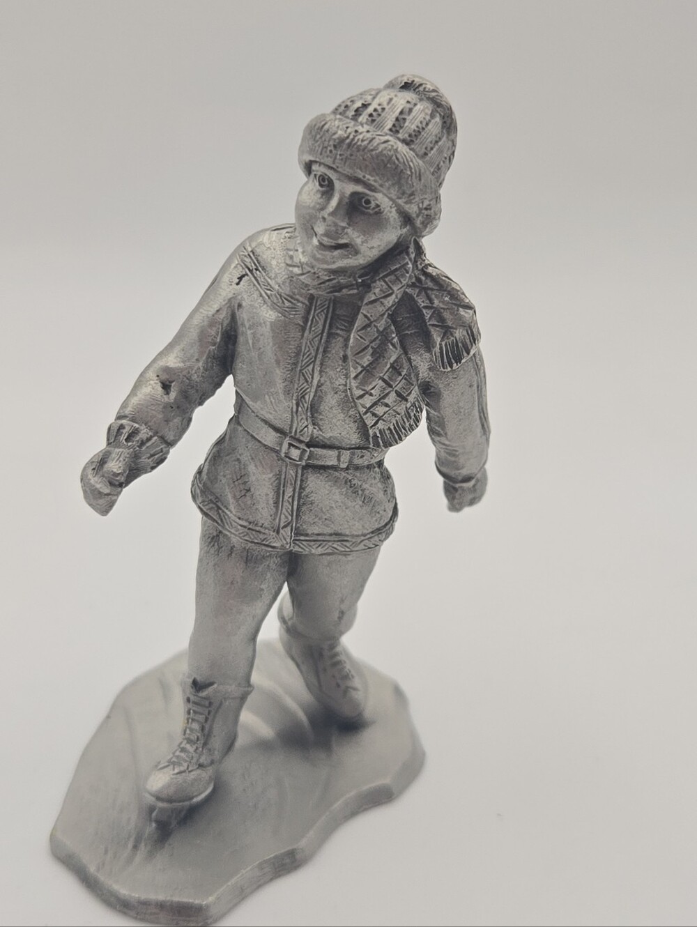 Vintage Blackinton Pewter Ice Skating Girl Figurine